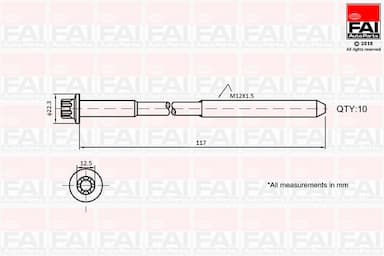 Cilindru galvas skrūvju komplekts FAI AutoParts B1018 1