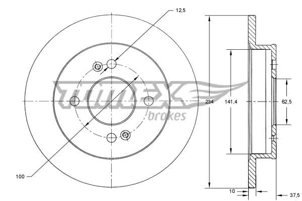 Bremžu diski TOMEX Brakes TX 73-37 1