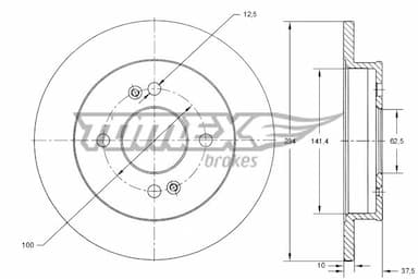 Bremžu diski TOMEX Brakes TX 73-37 1