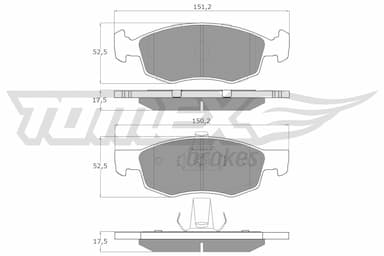 Bremžu uzliku kompl., Disku bremzes TOMEX Brakes TX 16-61 1