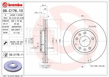 Bremžu diski BREMBO 09.C176.11 1