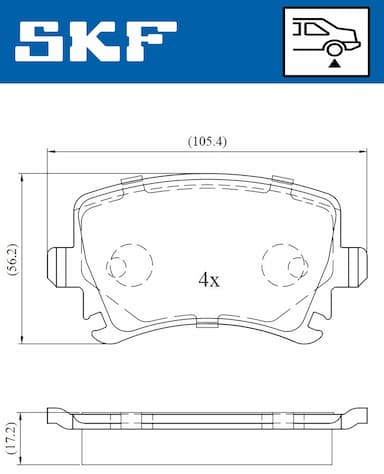 Bremžu uzliku kompl., Disku bremzes SKF VKBP 90014 2