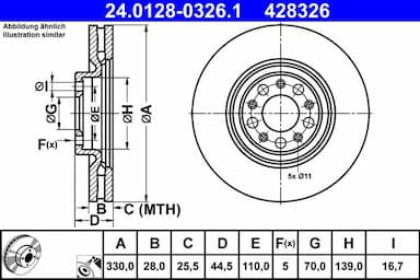 Bremžu diski ATE 24.0128-0326.1 1