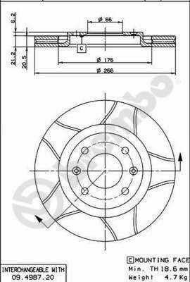 Bremžu diski BREMBO 09.4987.76 1