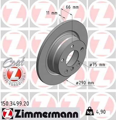 Bremžu diski ZIMMERMANN 150.3499.20 1