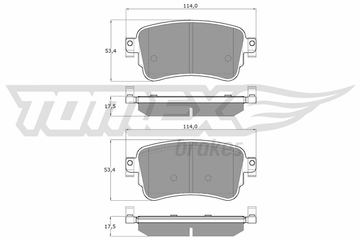 Bremžu uzliku kompl., Disku bremzes TOMEX Brakes TX 18-64 1