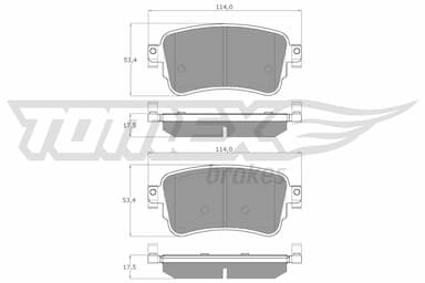 Bremžu uzliku kompl., Disku bremzes TOMEX Brakes TX 18-64 1