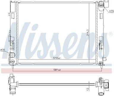 Radiators, Motora dzesēšanas sistēma NISSENS 606726 5