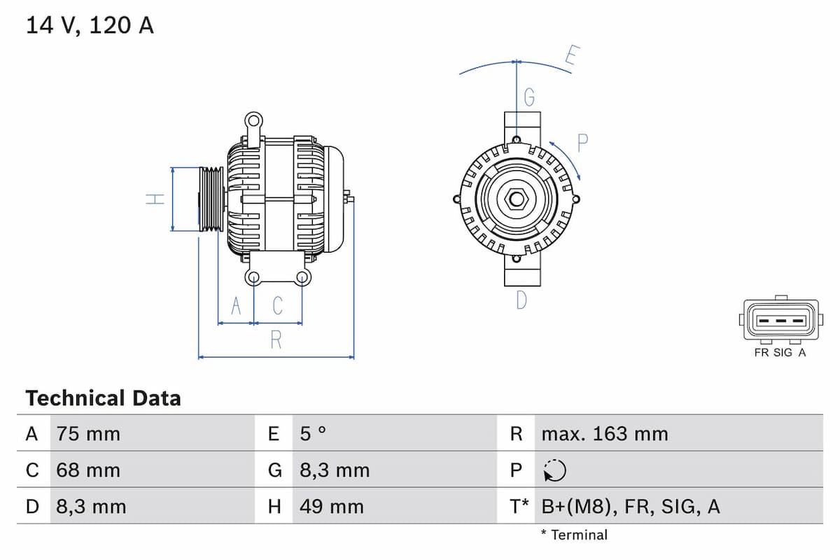 Ģenerators BOSCH 0 986 049 670 1