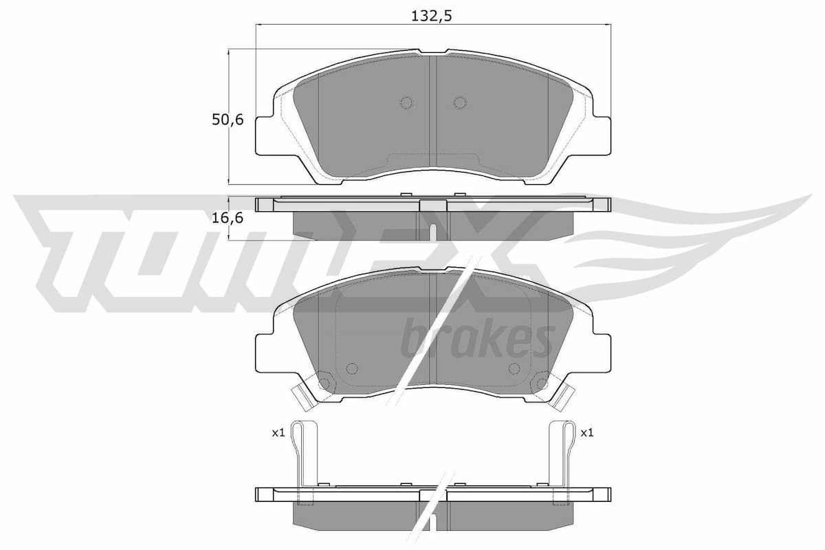 Bremžu uzliku kompl., Disku bremzes TOMEX Brakes TX 18-29 1