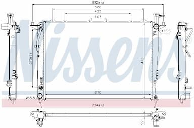 Radiators, Motora dzesēšanas sistēma NISSENS 66781 5