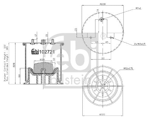 Pneimoatsperes spilvens, Pneimopiekare FEBI BILSTEIN 102721 1