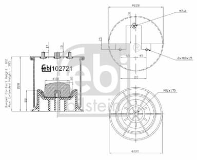 Pneimoatsperes spilvens, Pneimopiekare FEBI BILSTEIN 102721 1