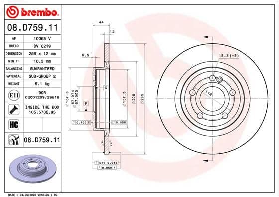 Bremžu diski BREMBO 08.D759.11 1