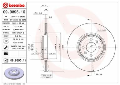 Bremžu diski BREMBO 09.9895.11 1