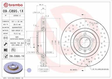 Bremžu diski BREMBO 09.C895.1X 1