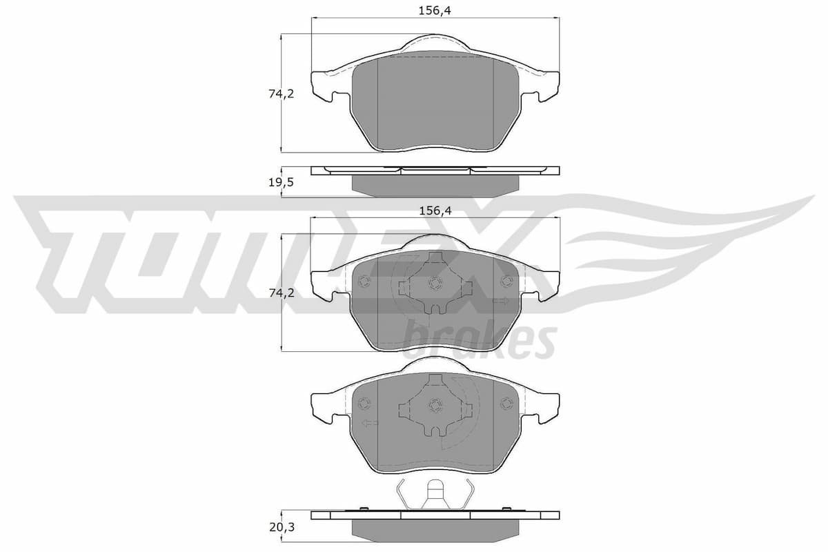 Bremžu uzliku kompl., Disku bremzes TOMEX Brakes TX 16-54 1