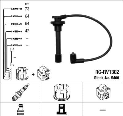 Augstsprieguma vadu komplekts NGK 5400 1