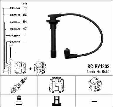 Augstsprieguma vadu komplekts NGK 5400 1