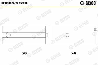 Kloķvārpstas gultnis GLYCO H1085/5 STD 1