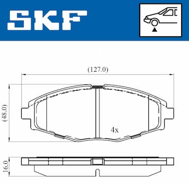 Bremžu uzliku kompl., Disku bremzes SKF VKBP 80532 2