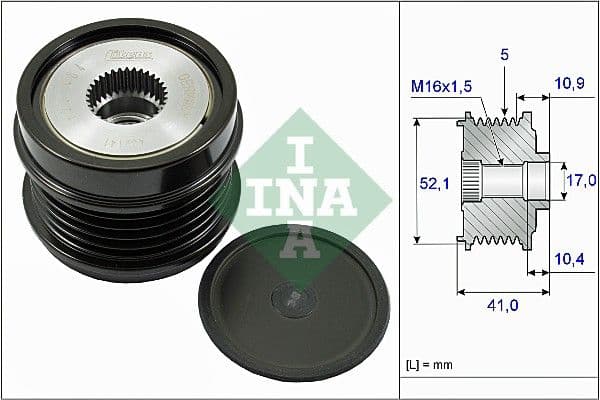 Ģeneratora brīvgaitas mehānisms INA 535 0272 10 1