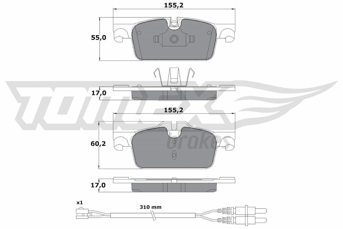 Bremžu uzliku kompl., Disku bremzes TOMEX Brakes TX 17-31 1