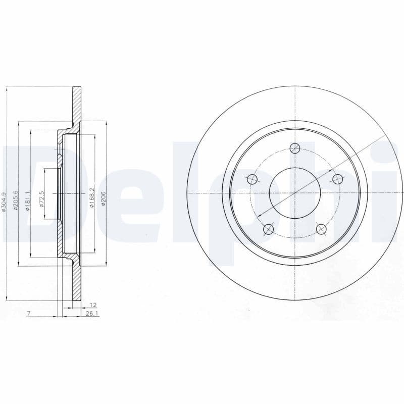 Bremžu diski DELPHI BG4247 1