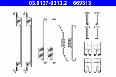 Piederumu komplekts, Bremžu loki ATE 03.0137-9313.2 1