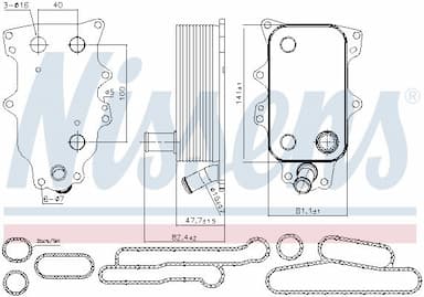 Eļļas radiators, Motoreļļa NISSENS 90737 7