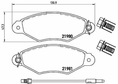 Bremžu uzliku kompl., Disku bremzes BREMBO P 68 042 1