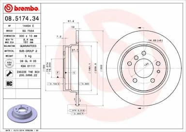 Bremžu diski BREMBO 08.5174.34 1