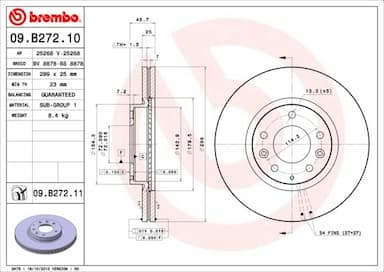 Bremžu diski BREMBO 09.B272.10 1