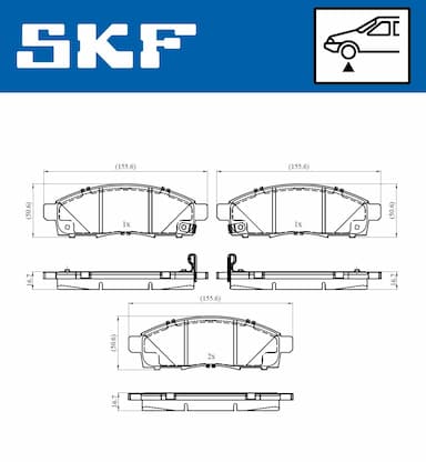 Bremžu uzliku kompl., Disku bremzes SKF VKBP 80242 A 2