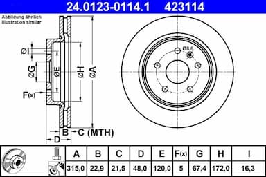 Bremžu diski ATE 24.0123-0114.1 1