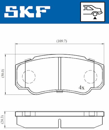 Bremžu uzliku kompl., Disku bremzes SKF VKBP 90510 2