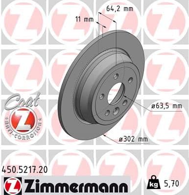 Bremžu diski ZIMMERMANN 450.5217.20 1