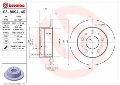 Bremžu diski BREMBO 08.8094.40 1