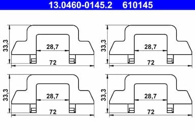 Piederumu komplekts, Disku bremžu uzlikas ATE 13.0460-0145.2 1