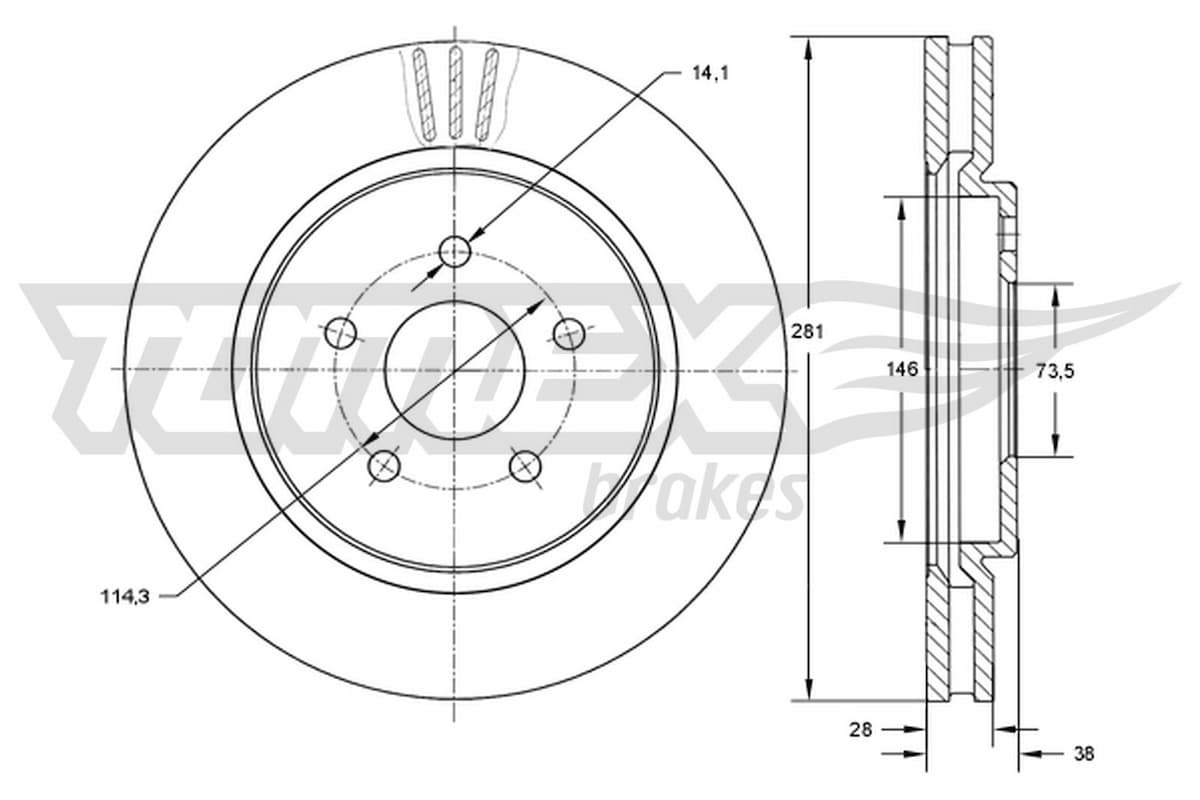 Bremžu diski TOMEX Brakes TX 72-16 1