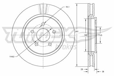 Bremžu diski TOMEX Brakes TX 72-16 1