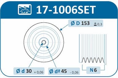 Siksnas skriemeļa komplekts, Kloķvārpsta IJS GROUP 17-1006SET 2