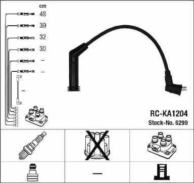 Augstsprieguma vadu komplekts NGK 6299 1