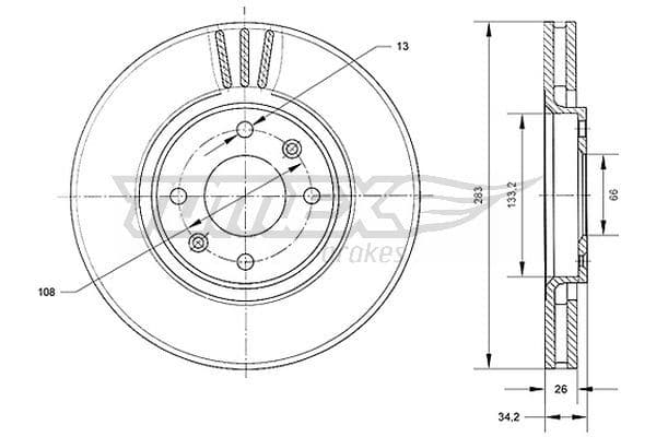 Bremžu diski TOMEX Brakes TX 70-24 1