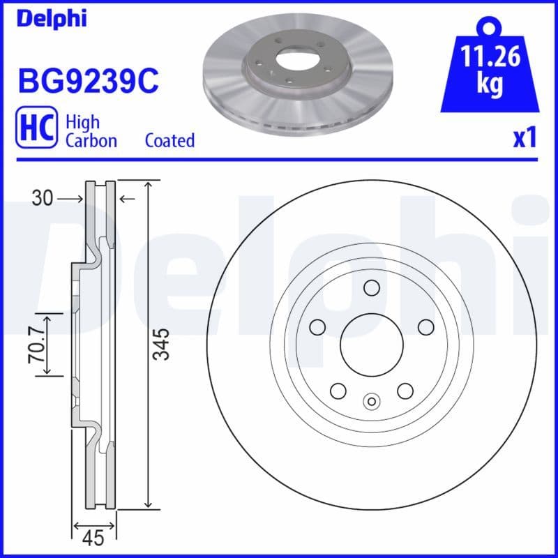 Bremžu diski DELPHI BG9239C 1