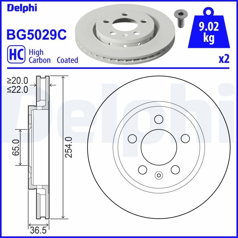 Bremžu diski DELPHI BG5029C 1