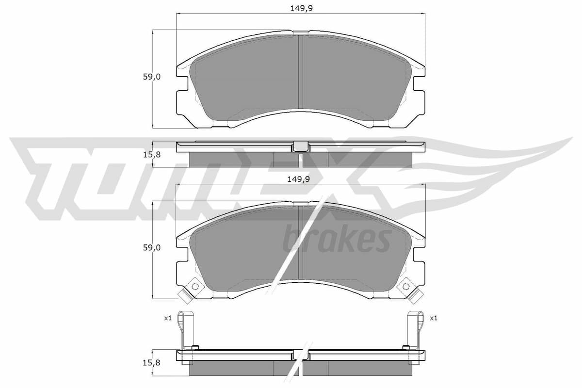 Bremžu uzliku kompl., Disku bremzes TOMEX Brakes TX 15-03 1