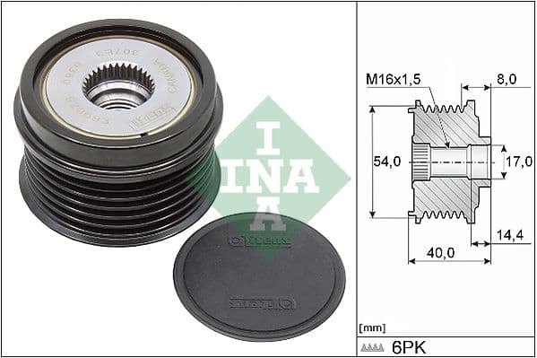 Ģeneratora brīvgaitas mehānisms Schaeffler INA 535 0334 10 1