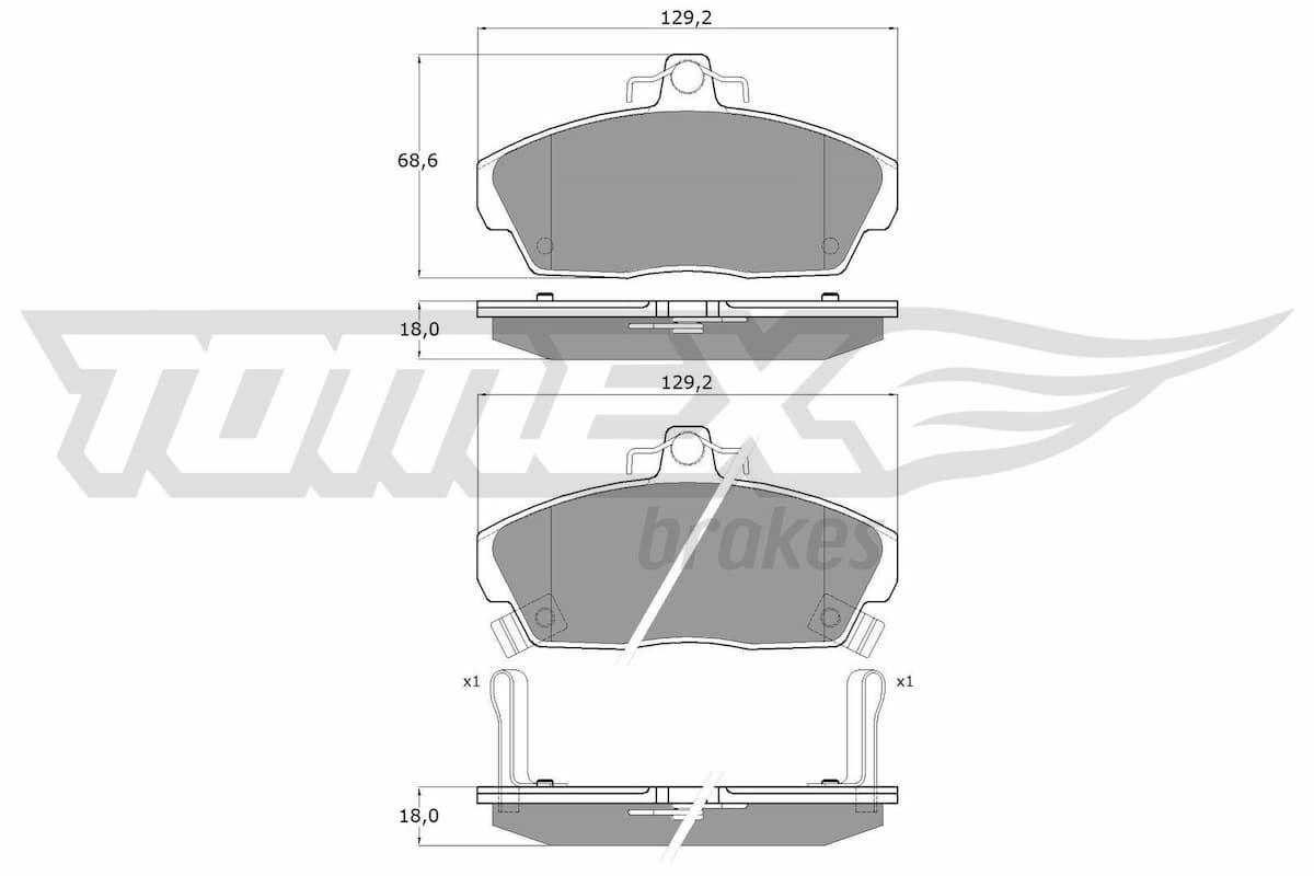 Bremžu uzliku kompl., Disku bremzes TOMEX Brakes TX 11-51 1