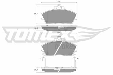 Bremžu uzliku kompl., Disku bremzes TOMEX Brakes TX 11-51 1